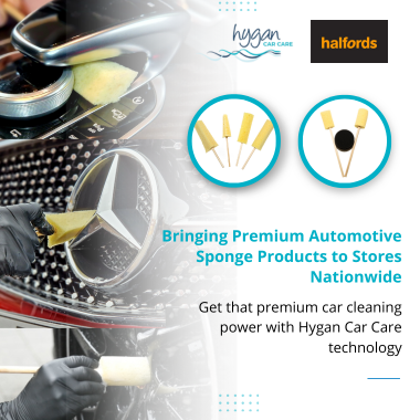 Hygan Car Care partners with Halfords bringing premium automotive sponge products to stores nationwide